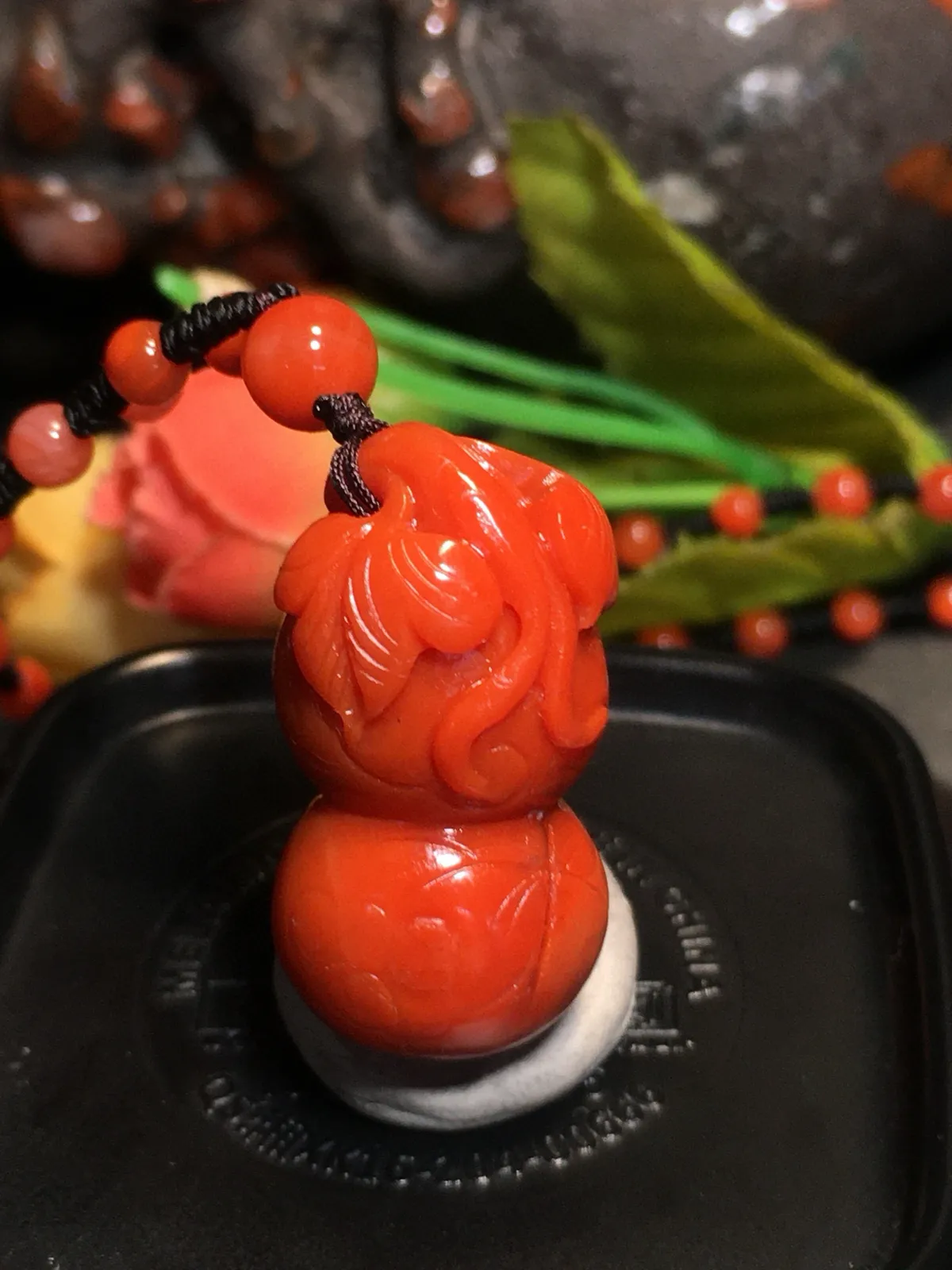 南红梦 中国红[调皮][调皮]天然川料南红吊坠【葫芦】天然无优化 颜色红润 玉质细腻 南红 有形的物