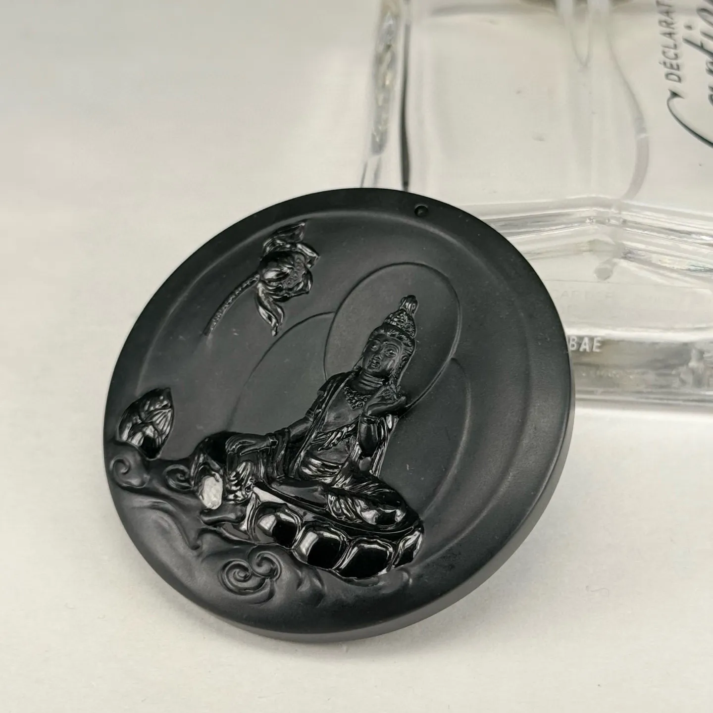 精品墨翠观音 种好色正 打灯通透 油性十足 黑度足 尺寸54.7