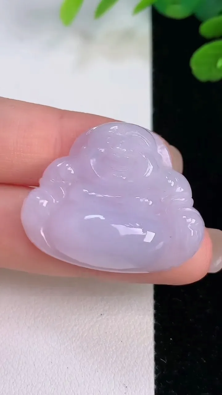 天然A货翡翠紫罗兰佛公吊坠，尺寸27-32-8.2，重:10.40g
8月1日