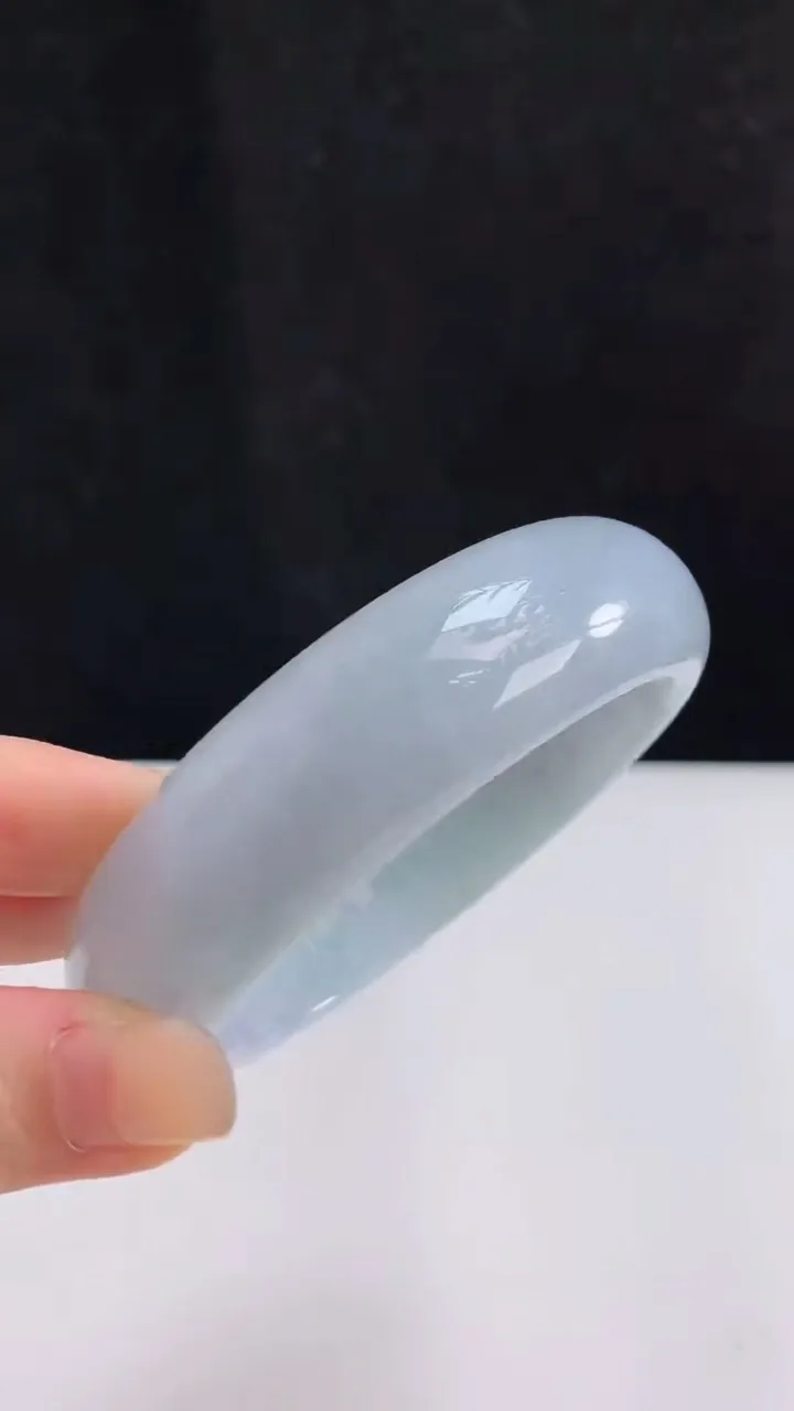 圈口59-60翡翠a货紫罗兰轮胎宽边手镯尺寸59.6-18-10，重:91.10g8月15日