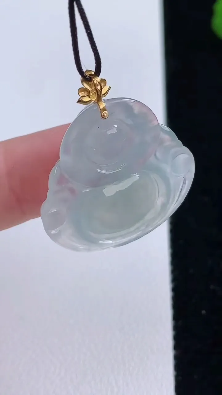 天然A货翡翠佛公吊坠，尺寸23.4-25-5.8重量:5.28g
8月27日