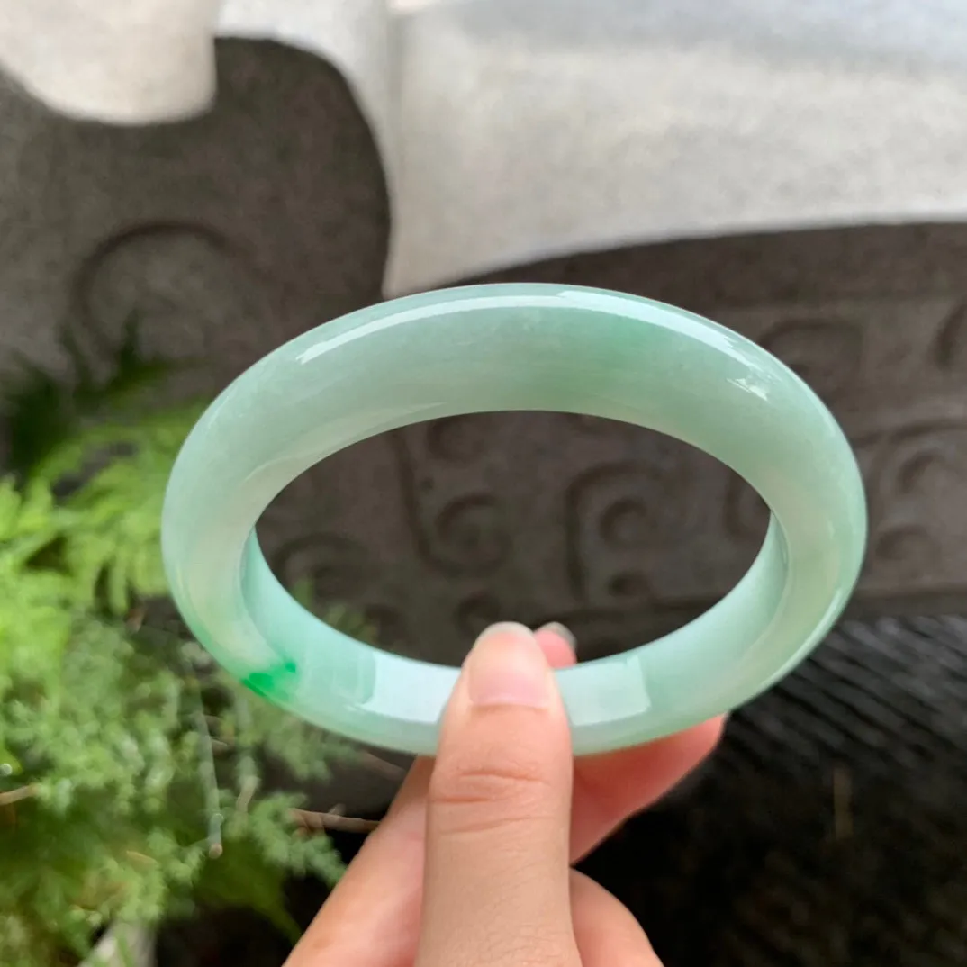 大圈口 65.5-12.3-10【飘绿正圈手镯】正圈65 66可戴