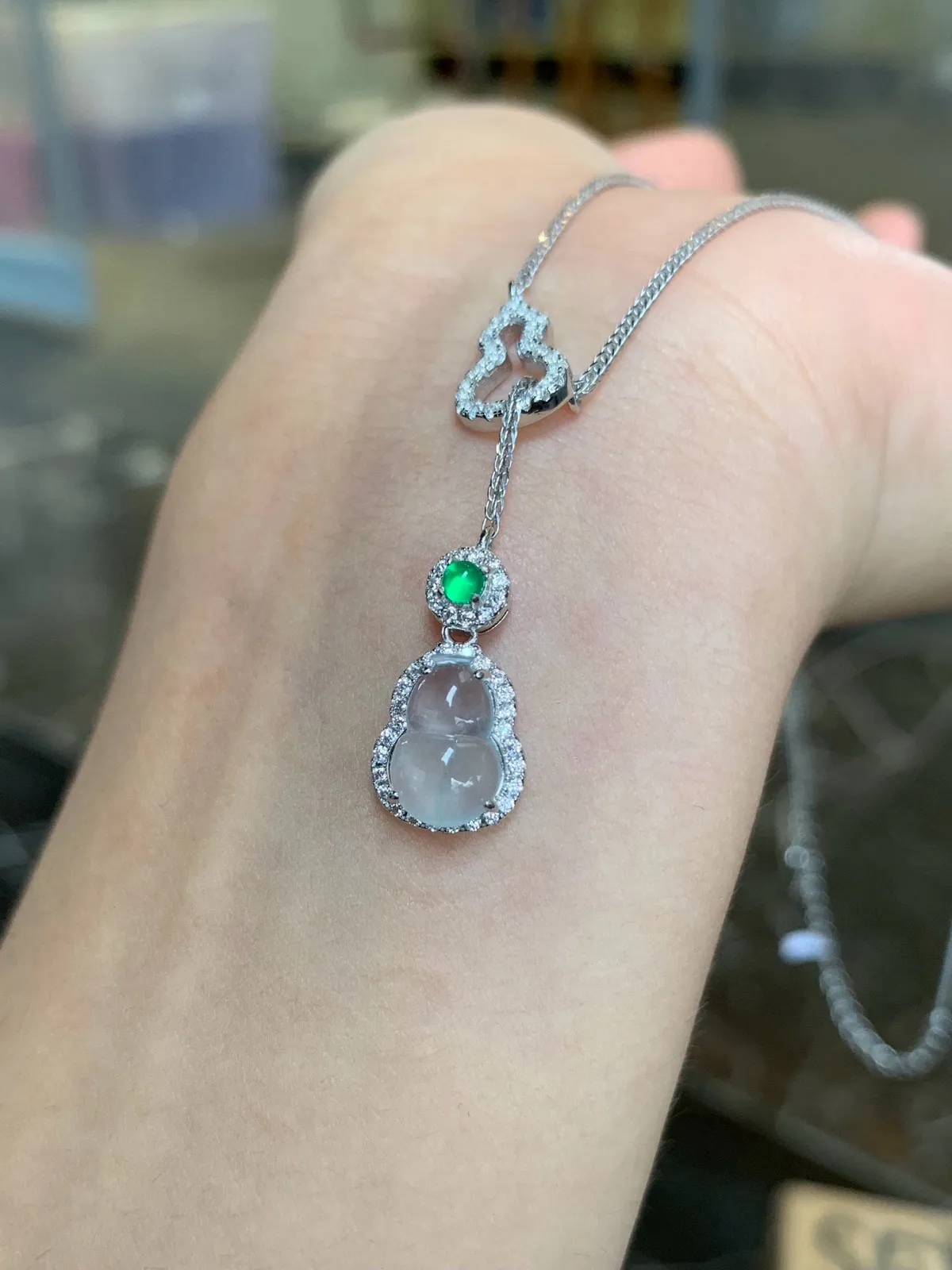 精品设计款葫芦，天然翡翠爆款纯银版项链～1/件不支持退货