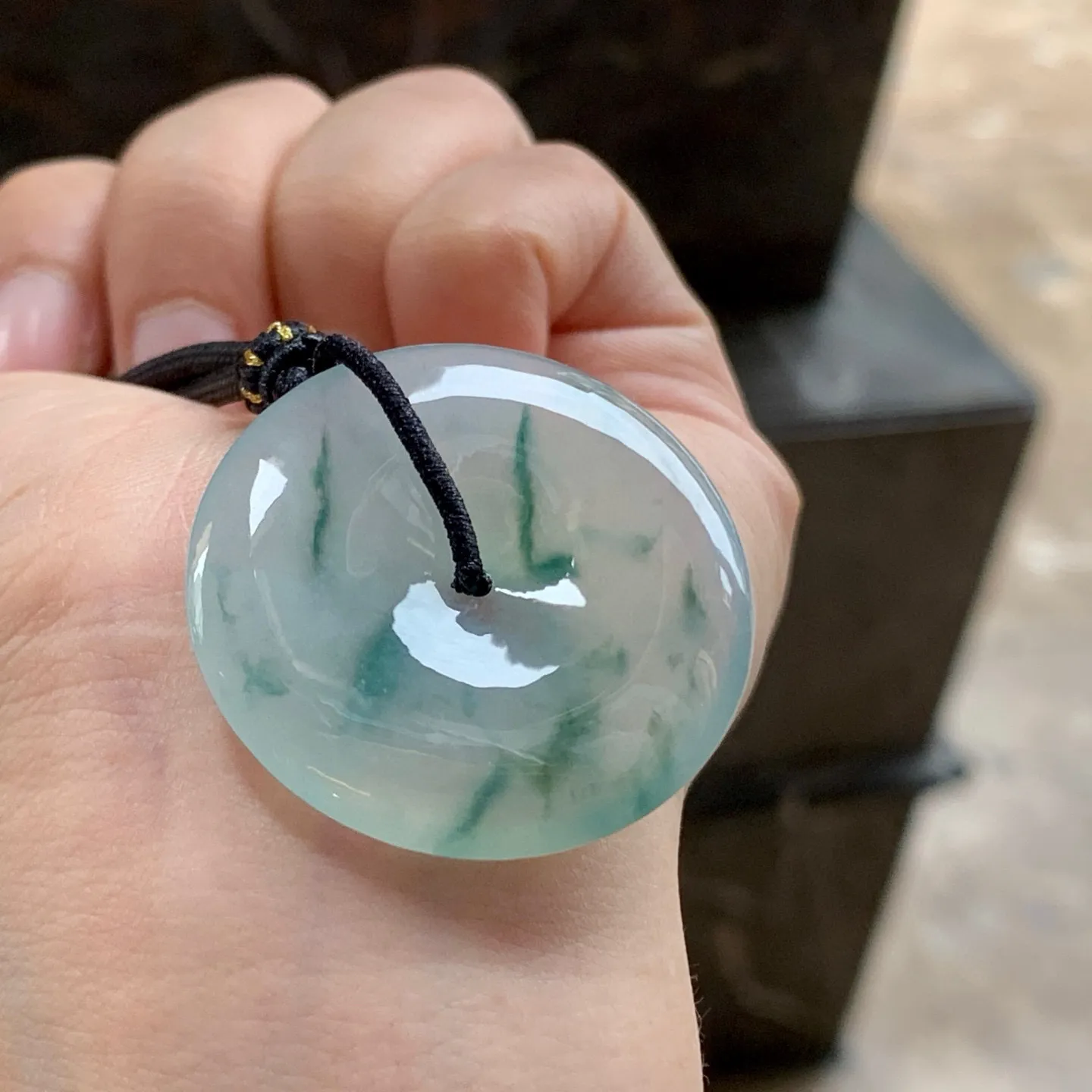 蓝花平安扣 飘花浓郁～