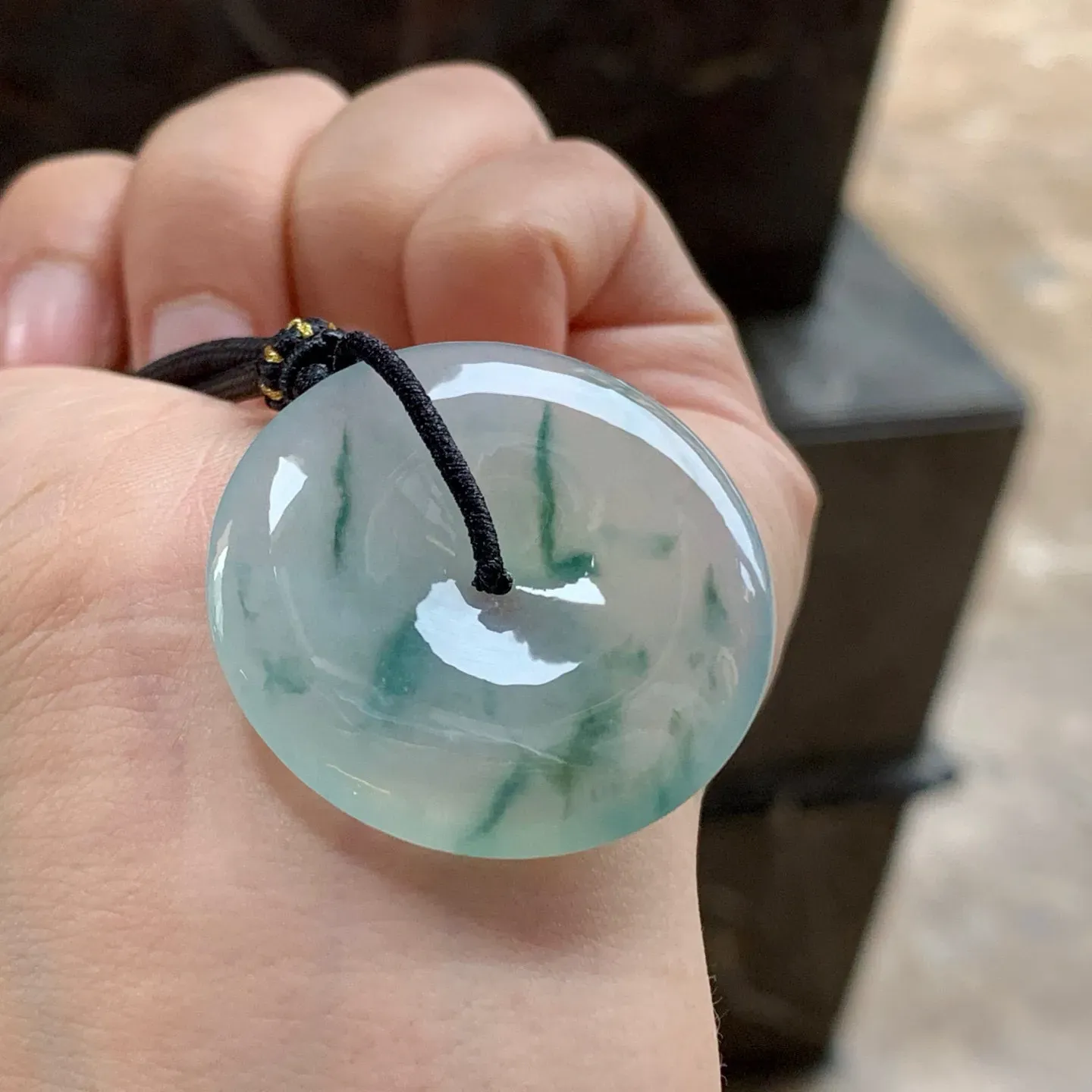 蓝花平安扣 飘花浓郁～