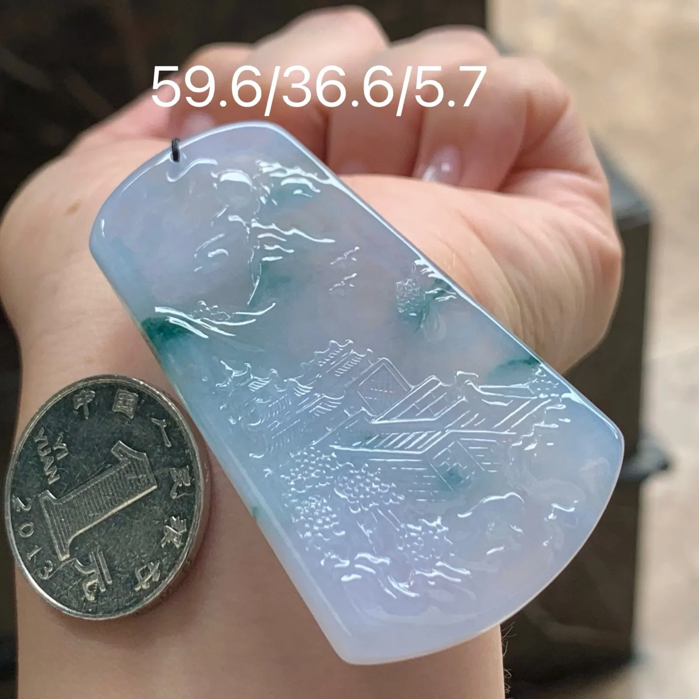淡春飘花山水牌
底色漂亮～