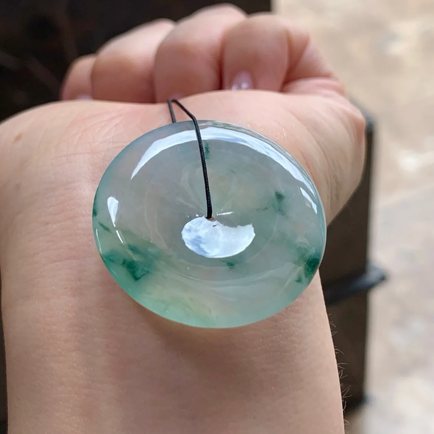 冰种飘花平安扣
 平安顺遂～