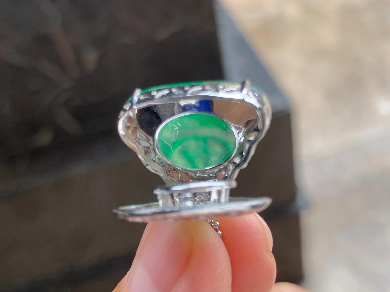冰绿佛公 小精品 18K金镶嵌