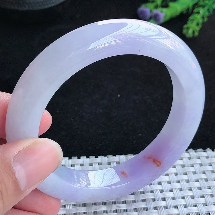 自然光56.5/12.2/10.2老坑精美冰润浓艳紫罗兰手镯翡翠玉镯百搭