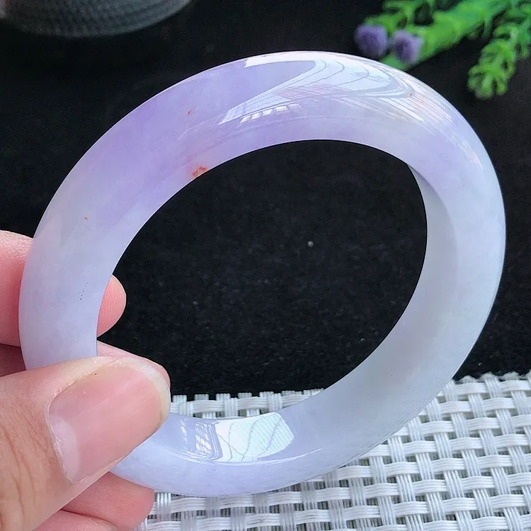自然光56.5/12.2/10.2老坑精美冰润浓艳紫罗兰手镯翡翠玉镯百搭
