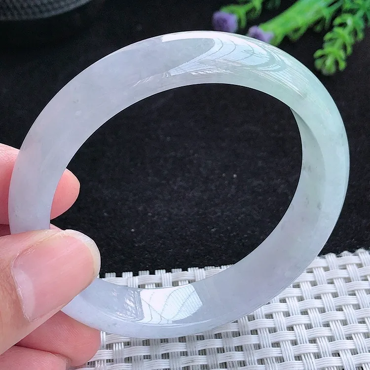 自然光56.5/13.3/7.6老坑冰胶水灵紫罗兰手镯翡翠玉镯百搭