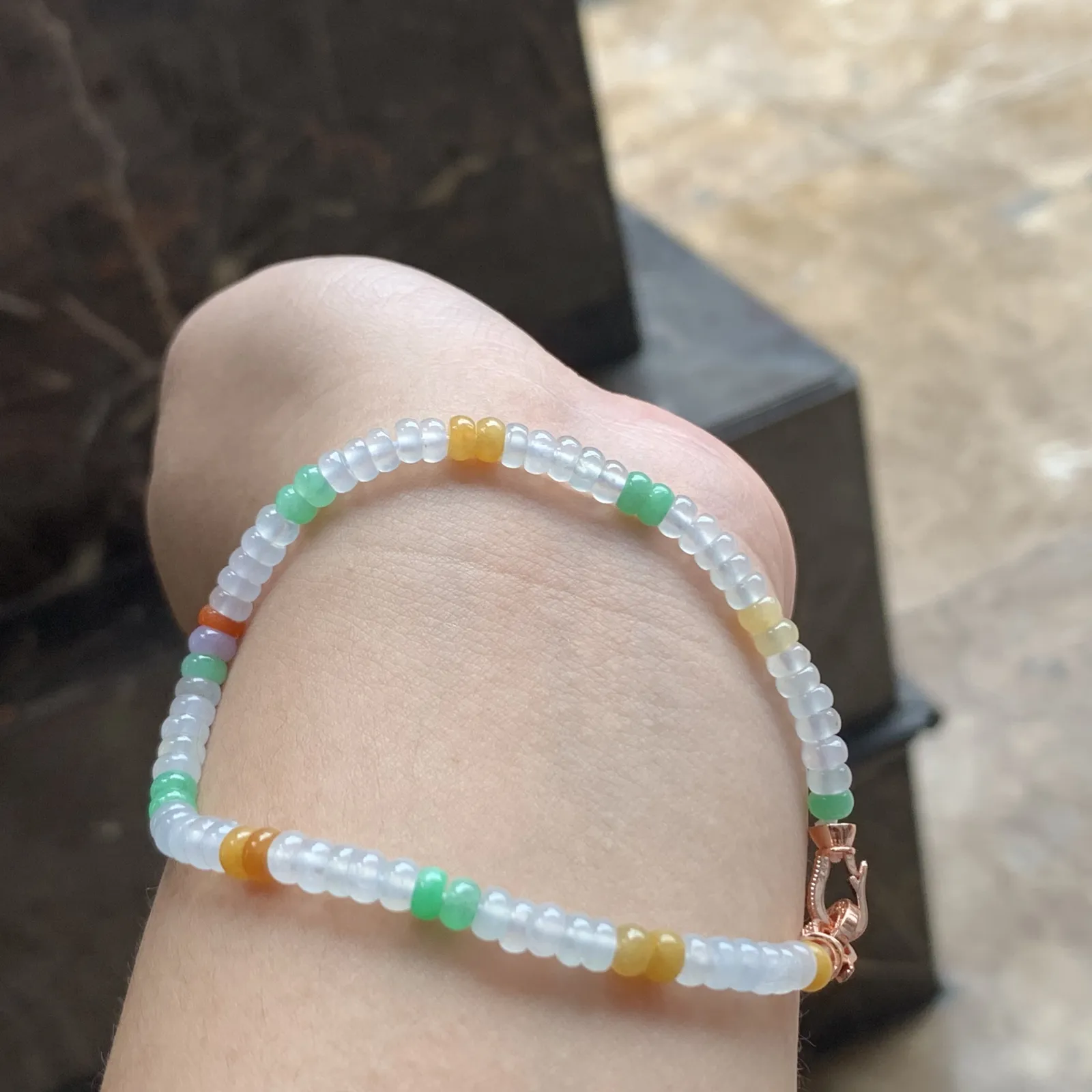 五彩算盘珠手串
