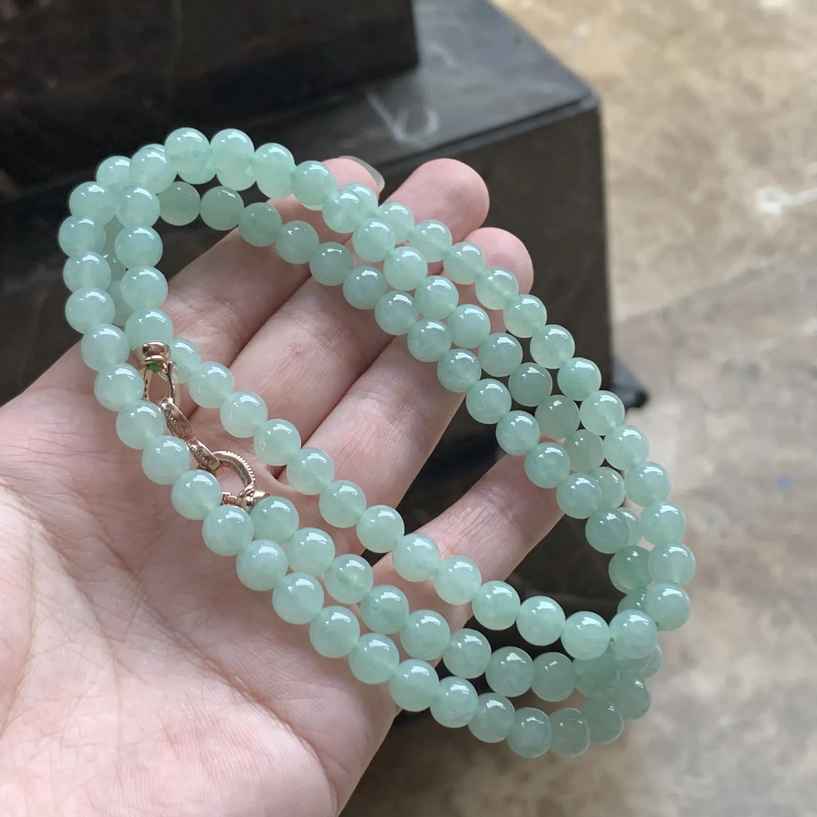 冰晴水翡翠珠链