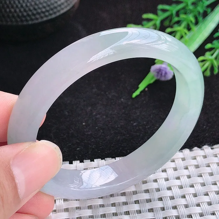 自然光53/47/11.3/7.6老坑冰胶果冻紫底贵妃手镯翡翠玉镯百搭
