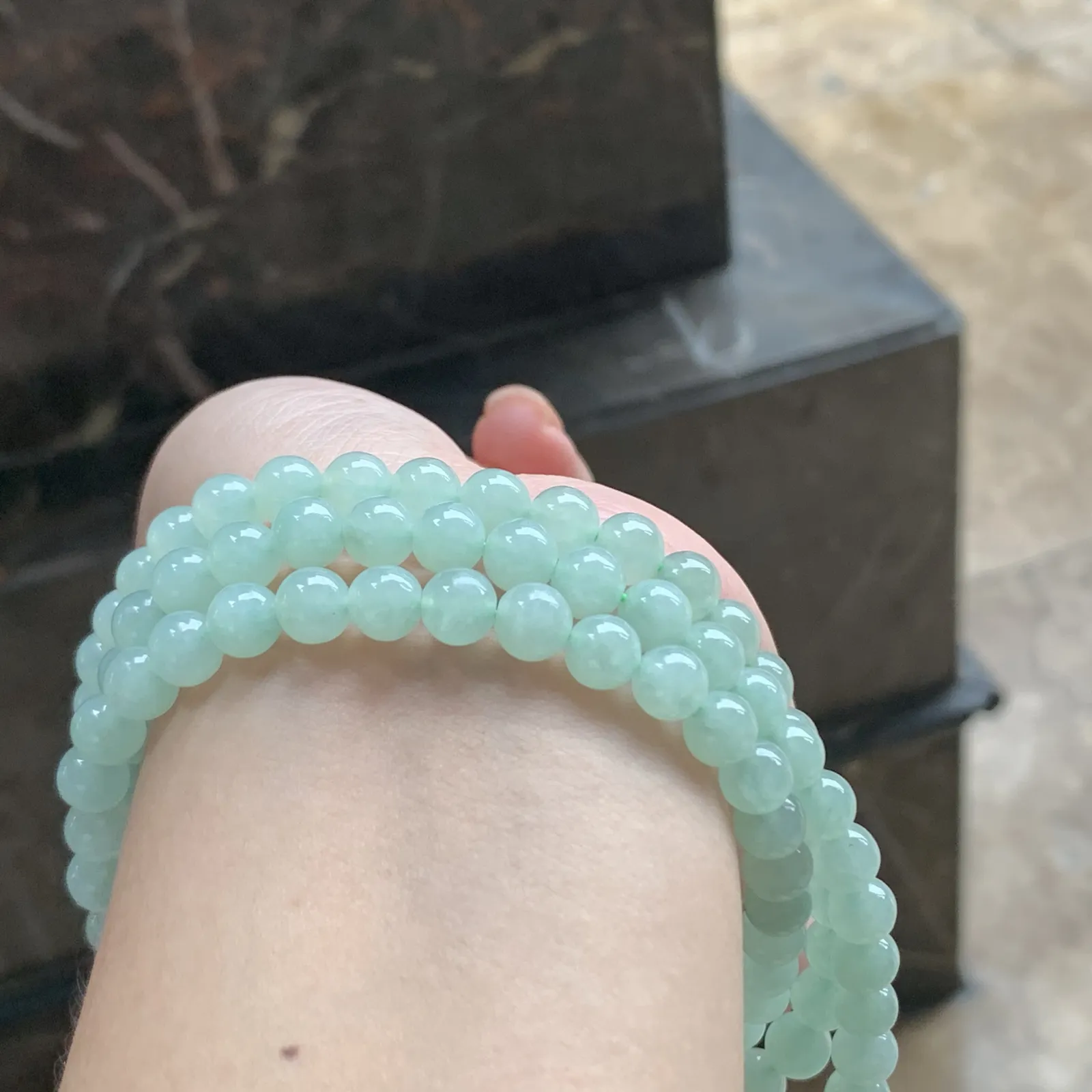 冰晴水翡翠珠链