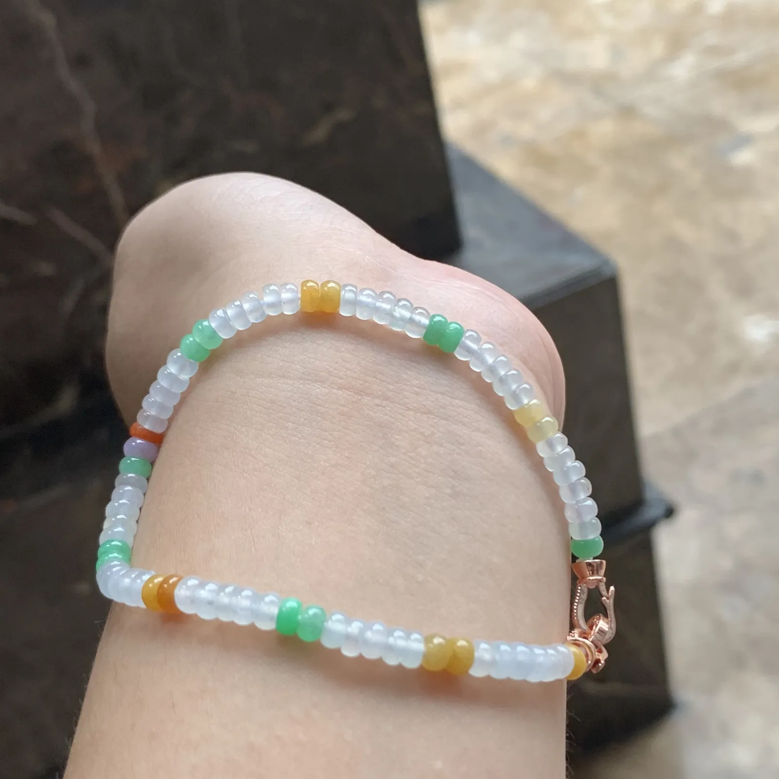 五彩算盘珠手串