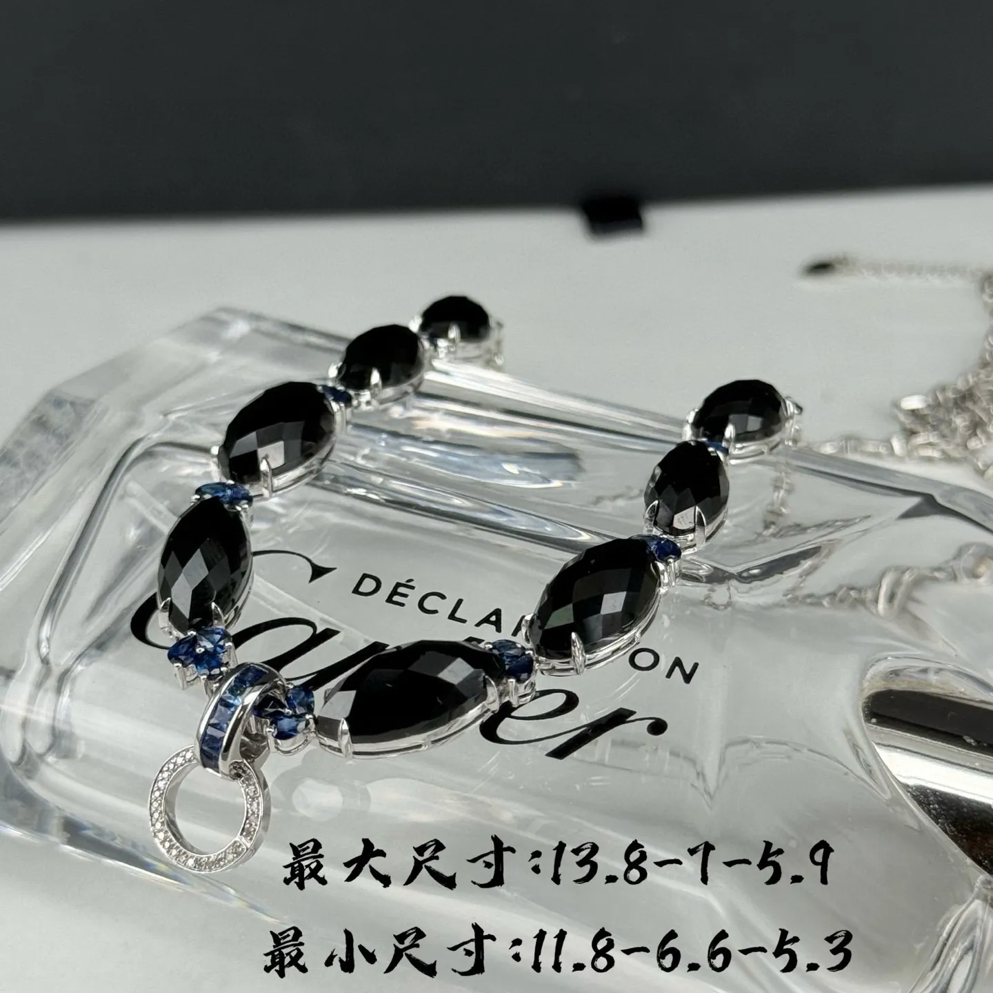 精品18k墨翠项链 种好色正 尺寸13.8