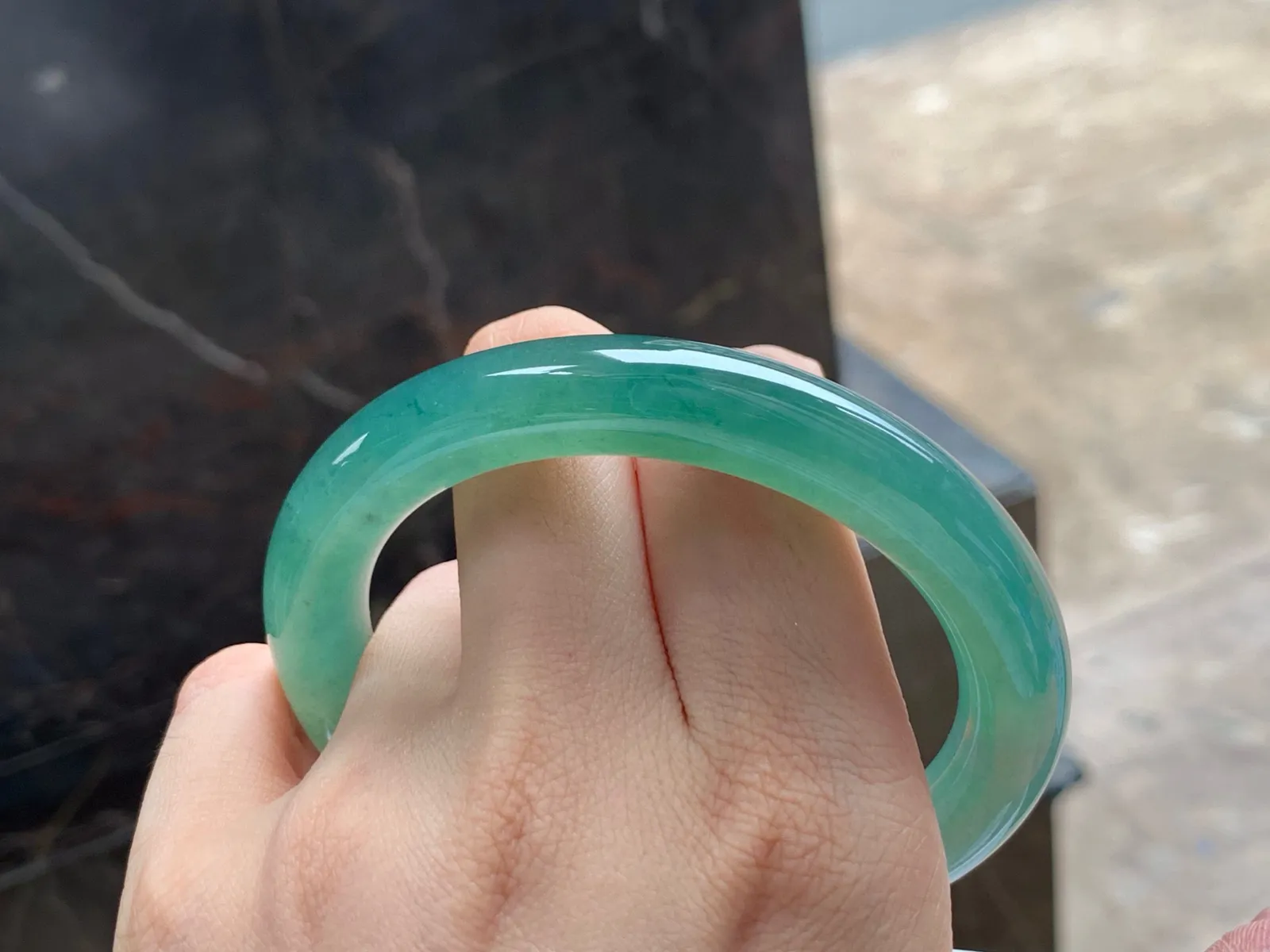 冰种油青福镯
种好59/10.6mm