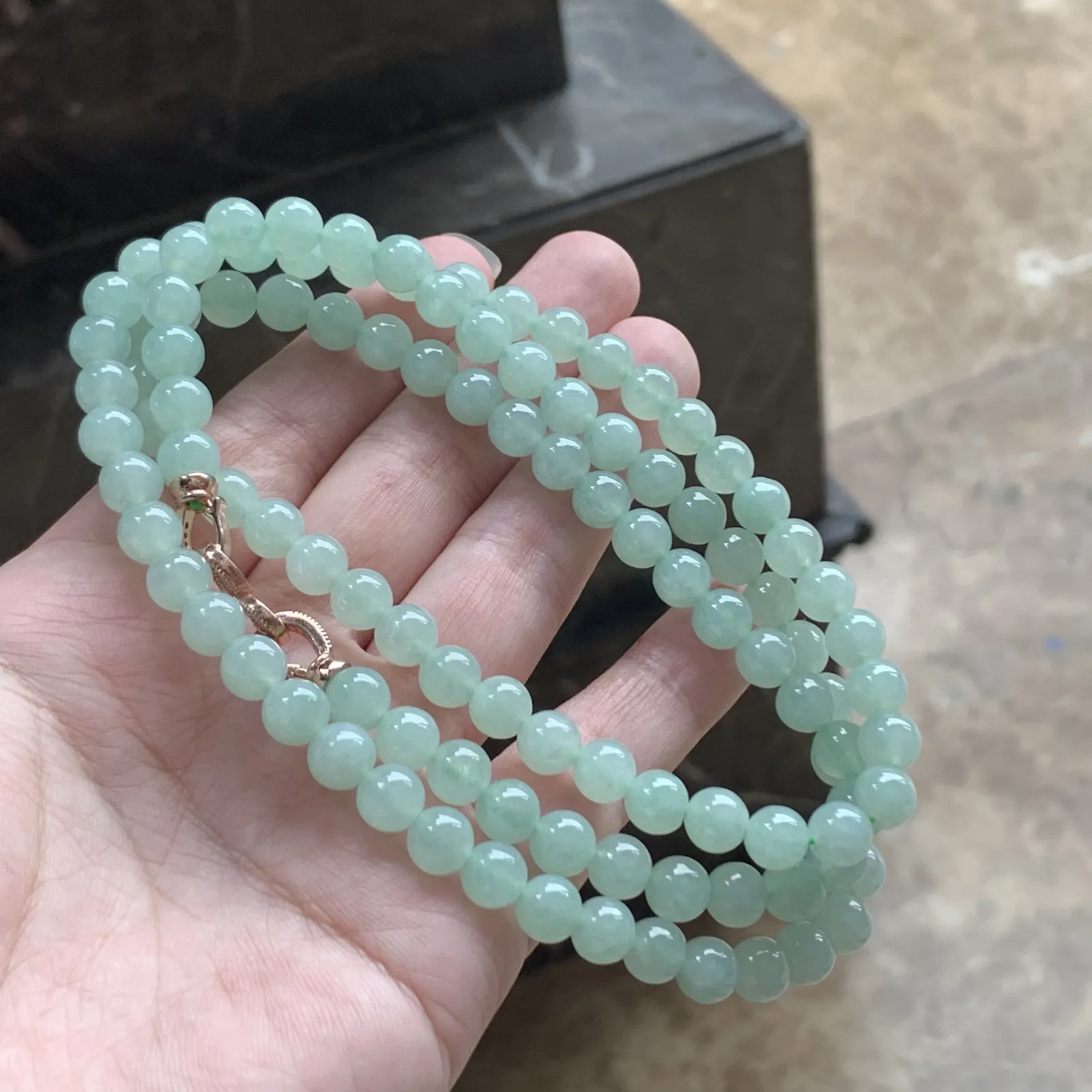 冰晴水翡翠珠链