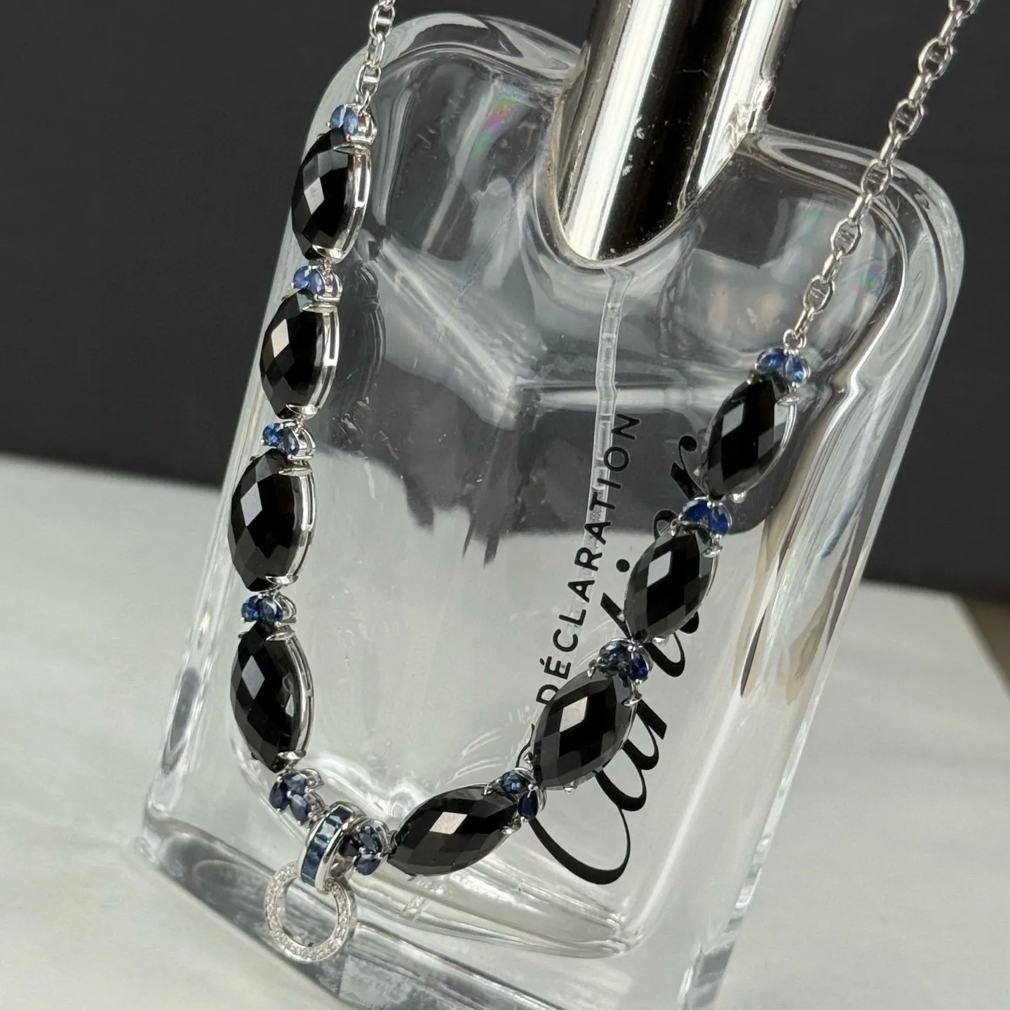精品18k墨翠项链 种好色正 尺寸13.8