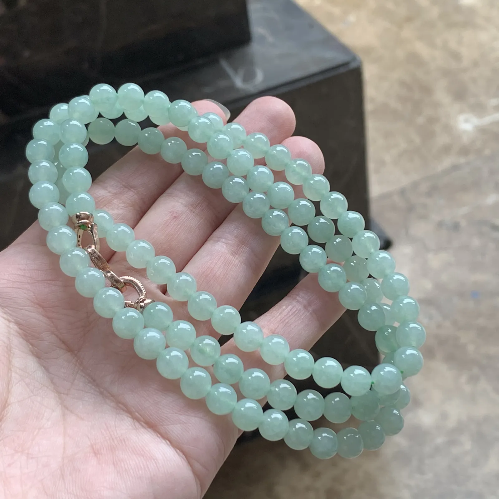 冰晴水翡翠珠链