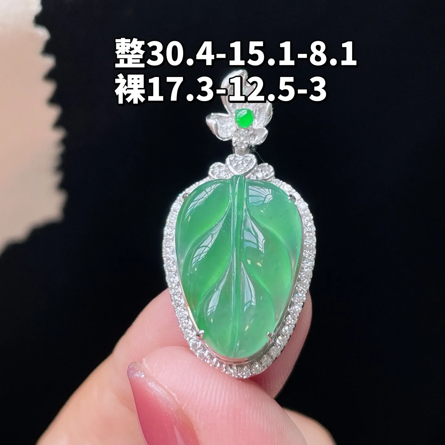 18K 冰种晴绿·叶子
 
整30.4-15.1-8.1
裸17.3-12.5-3