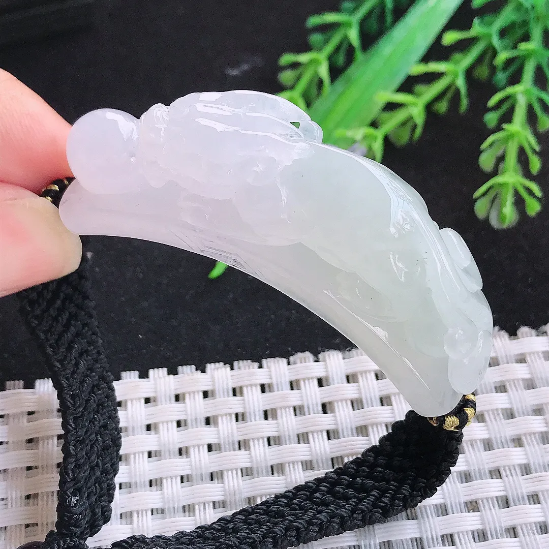 自然光58/12.6/18.2老坑冰胶果冻纯净貔貅手牌翡翠玉牌手链