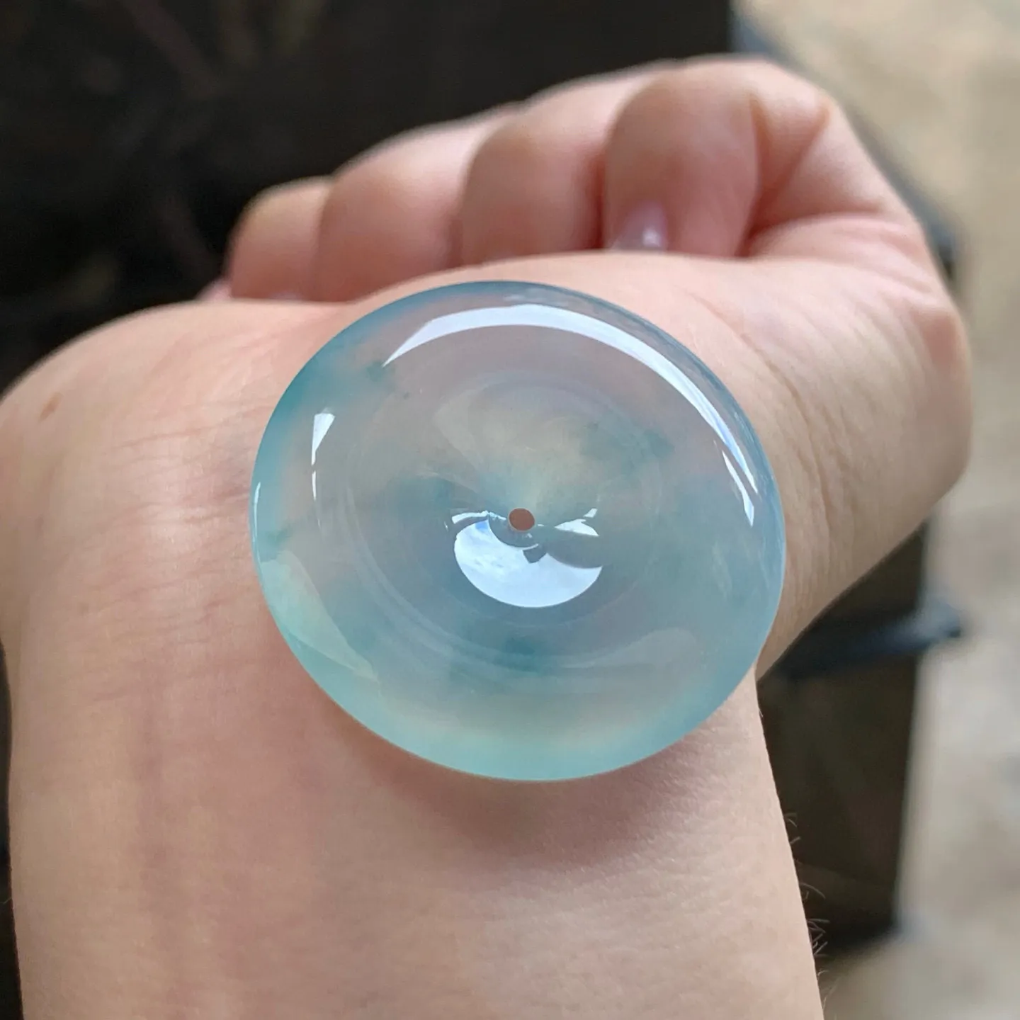 冰种飘花平安扣
清爽