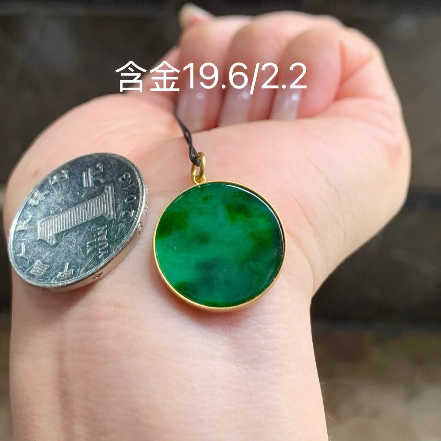 带色圆牌
真金镶嵌 精致