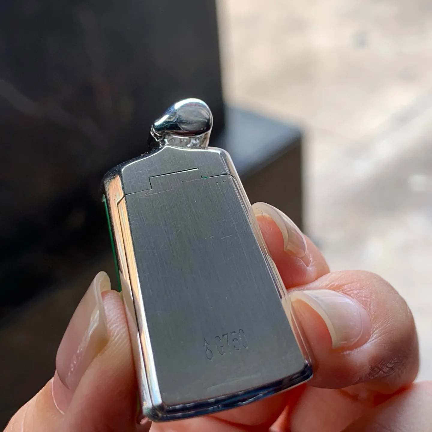 阳绿无事牌
真金镶嵌 厚装品相好