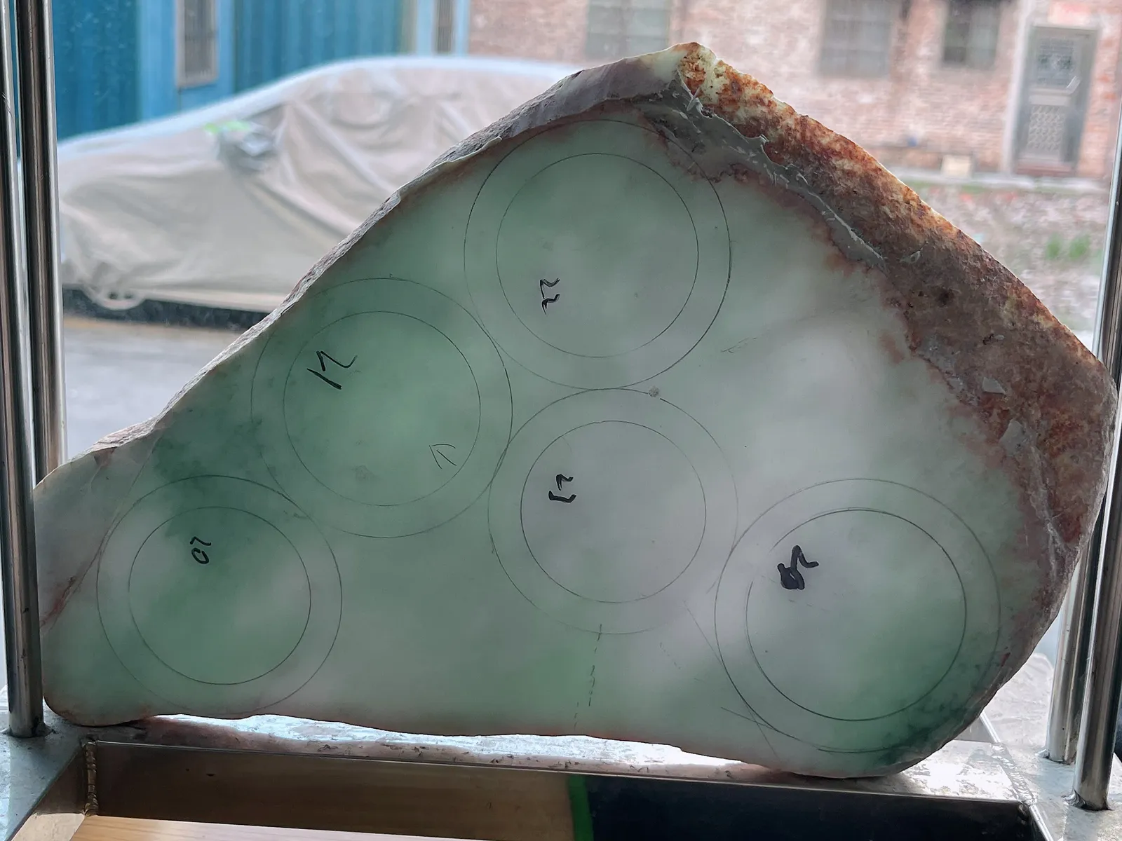 翡翠板料，⭕️正圈最大做55，圆条最大做51