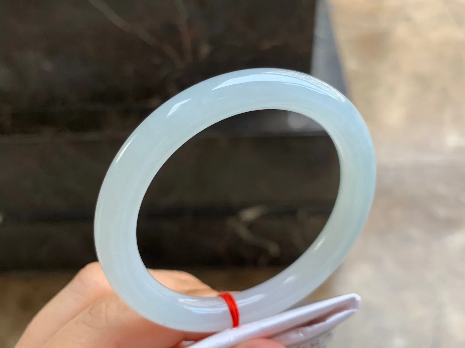 52.5-8.5mm
冰种圆条手镯  纯净白月光