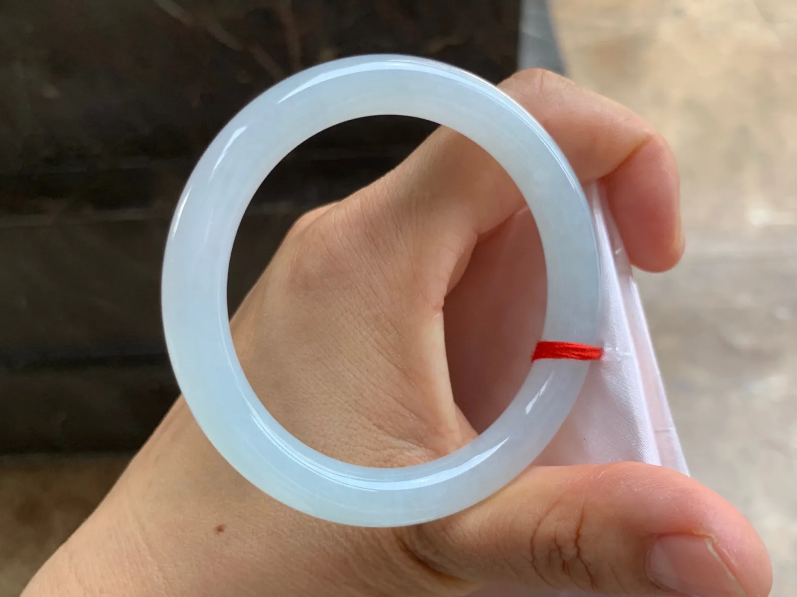 52.5-8.5mm
冰种圆条手镯  纯净白月光