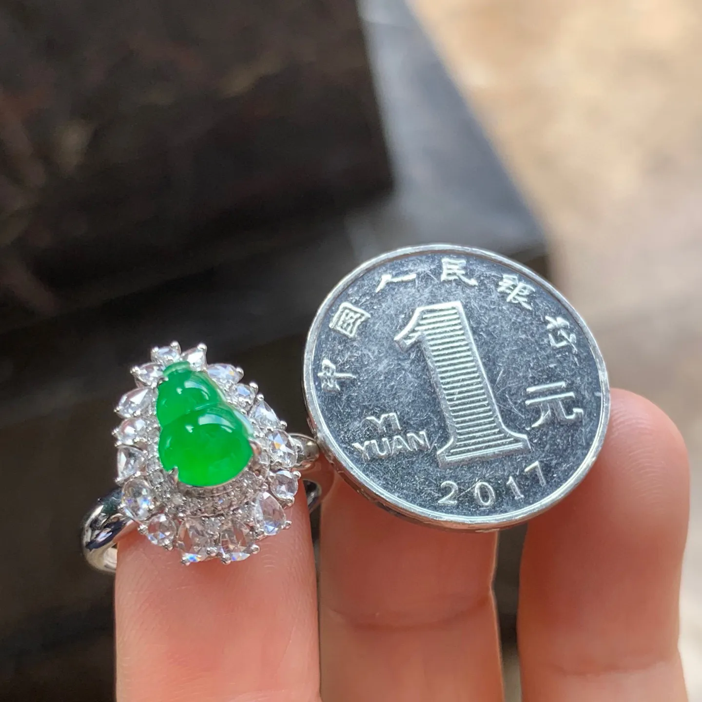 满色葫芦戒指 18K金镶嵌