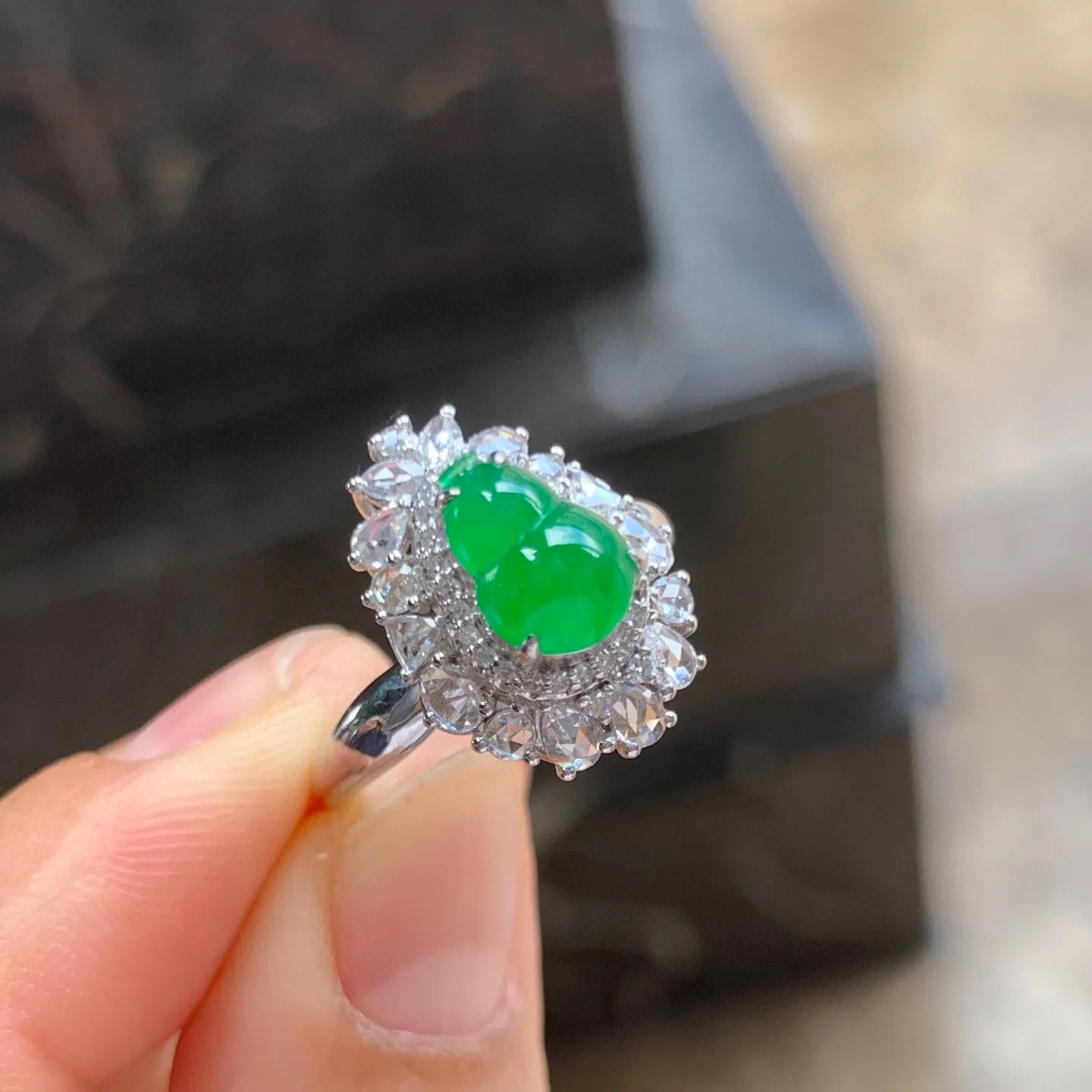 满色葫芦戒指 18K金镶嵌