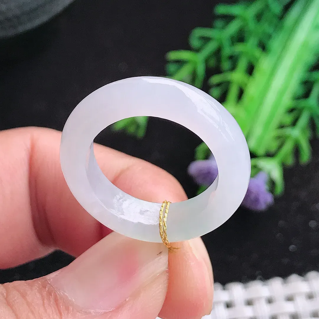 自然光17.2/5.3/4.2老坑冰透起胶飘花指环吊坠翡翠玉环女戒