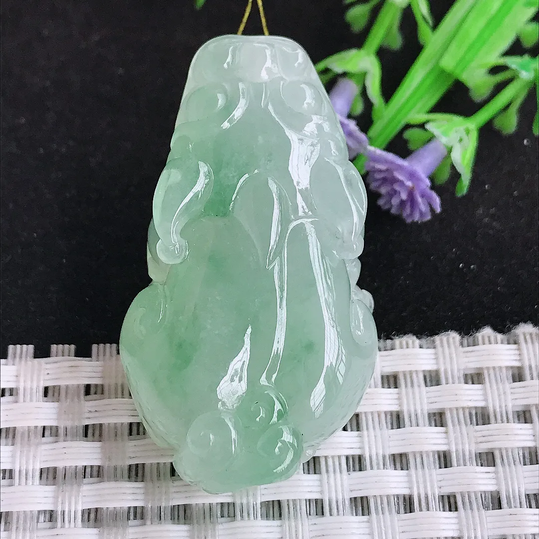 自然光42/23.8/13老坑冰胶果冻冰晴貔貅吊坠翡翠玉坠