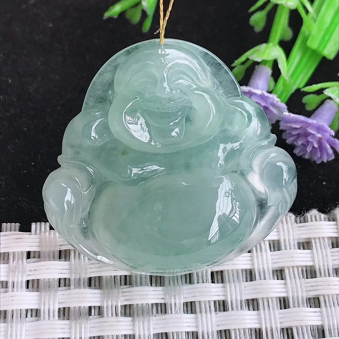 自然光31.8/34/8.2老坑冰胶水灵冰晴大佛公吊坠翡翠玉坠