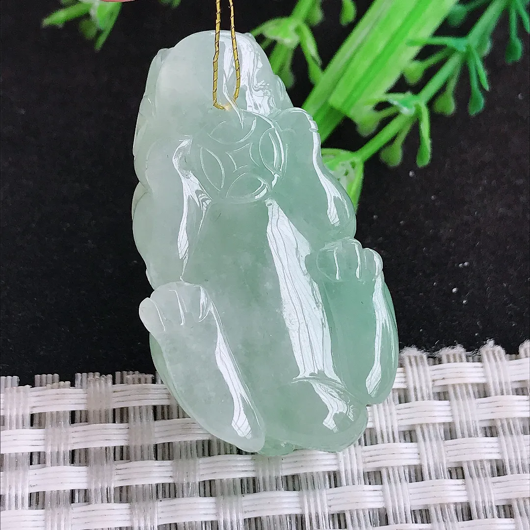 自然光42/23.8/13老坑冰胶果冻冰晴貔貅吊坠翡翠玉坠