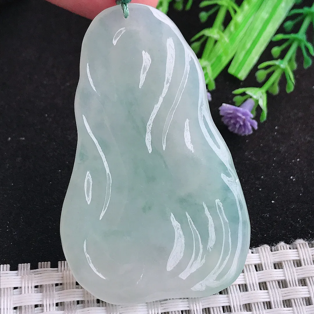 自然光60/38/6老坑冰胶果冻冰晴文殊菩萨吊坠翡翠玉坠