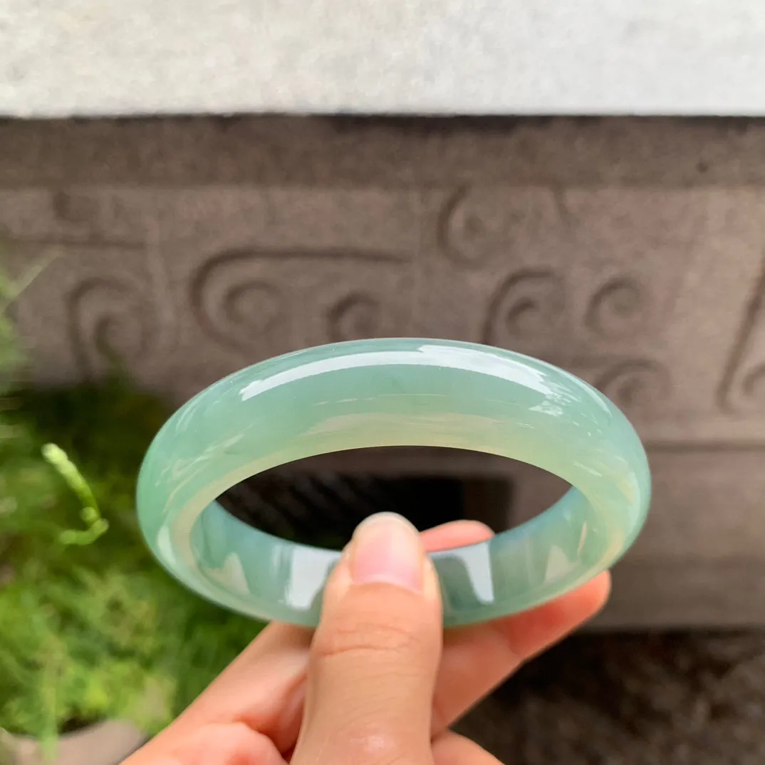 圈口 56.5-13.3-8.4【冰芙蓉绿正圈手镯】正圈54 55可戴