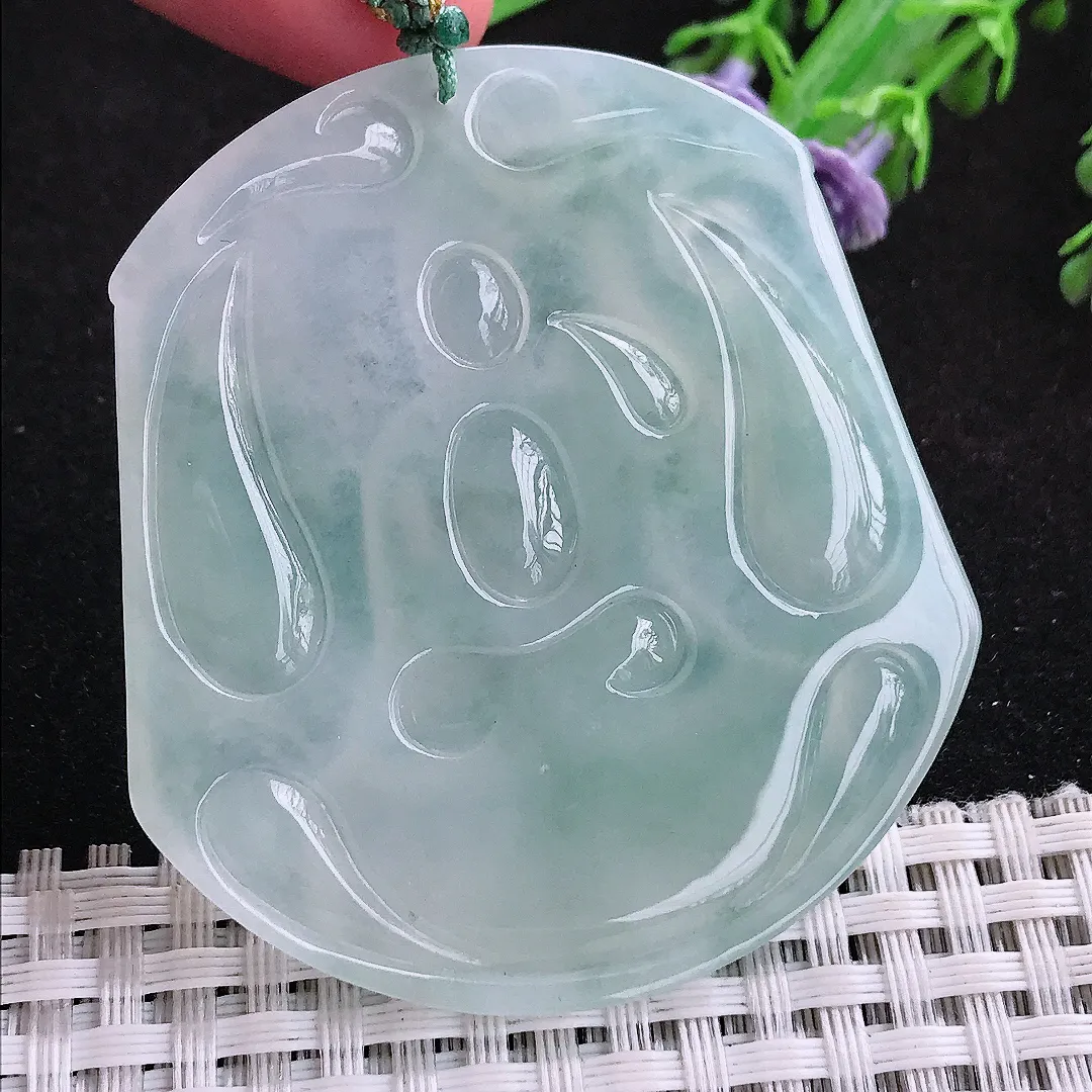 实拍55/50/6.3老坑冰胶果冻赐福观音大势至菩萨吊坠翡翠玉石挂件