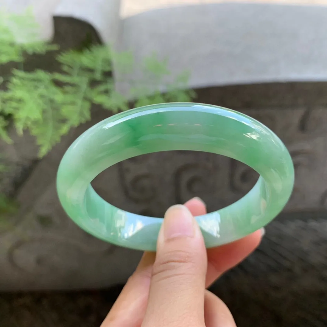 圈口 57-12.7-8.8【芙蓉绿正圈手镯】正圈57 58可戴