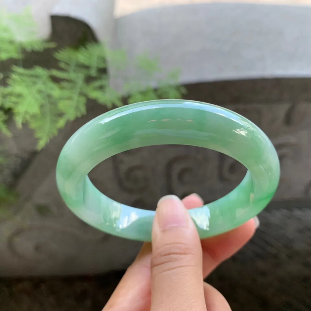 圈口 57-12.7-8.8【芙蓉绿正圈手镯】正圈57 58可戴