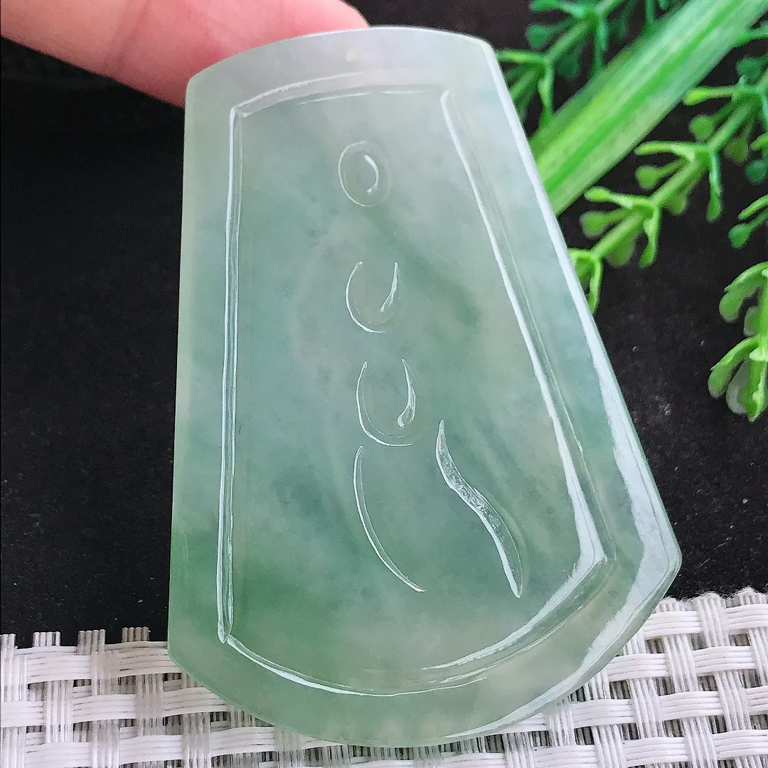 自然光66/48/5.8老坑冰胶果冻冰晴观音菩萨吊坠翡翠玉石挂件
