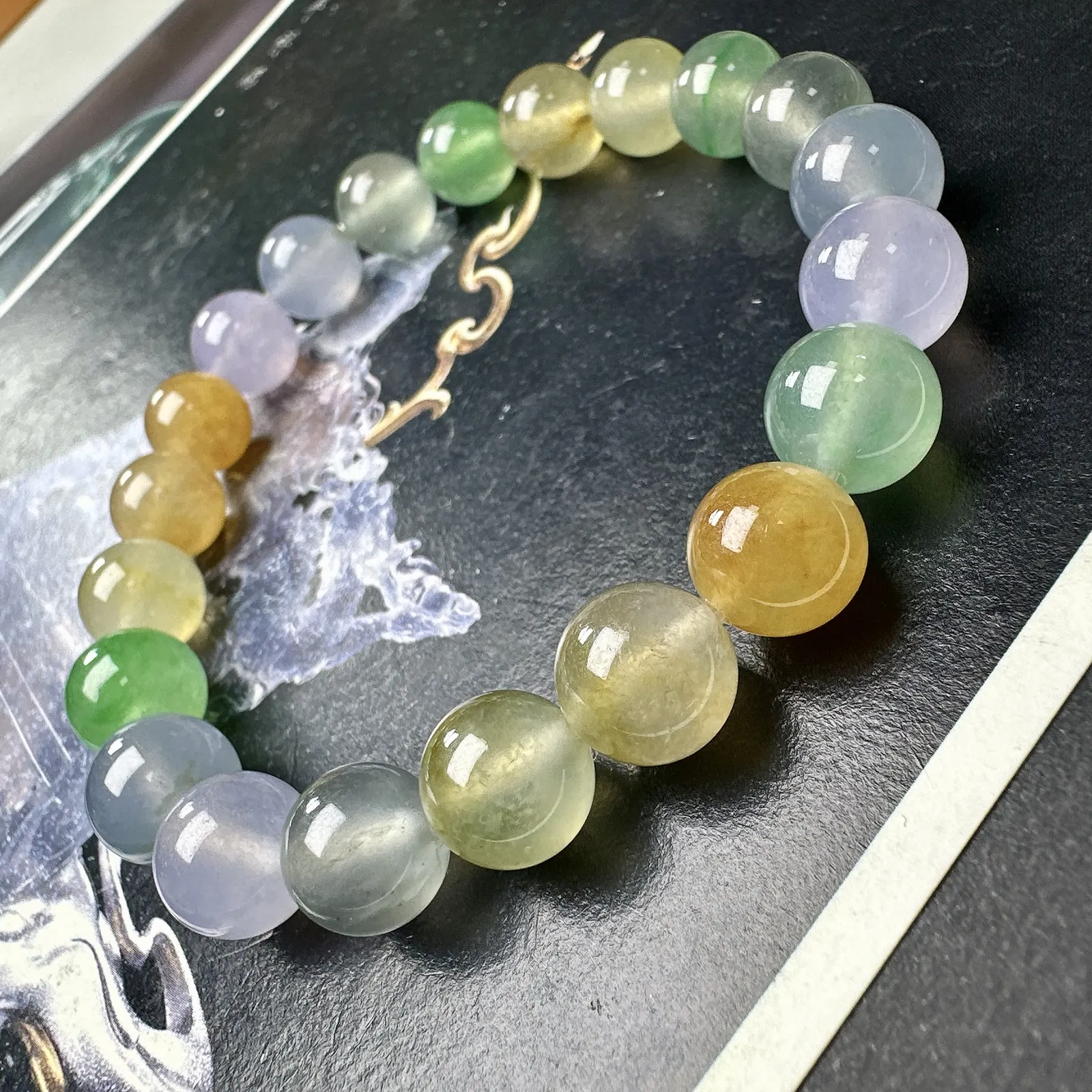 【冰种多宝手串】晶莹多彩的糖果串，多宝手串，颜色丰富，更重要的是种水都很好，性价比很不错，直径8.7