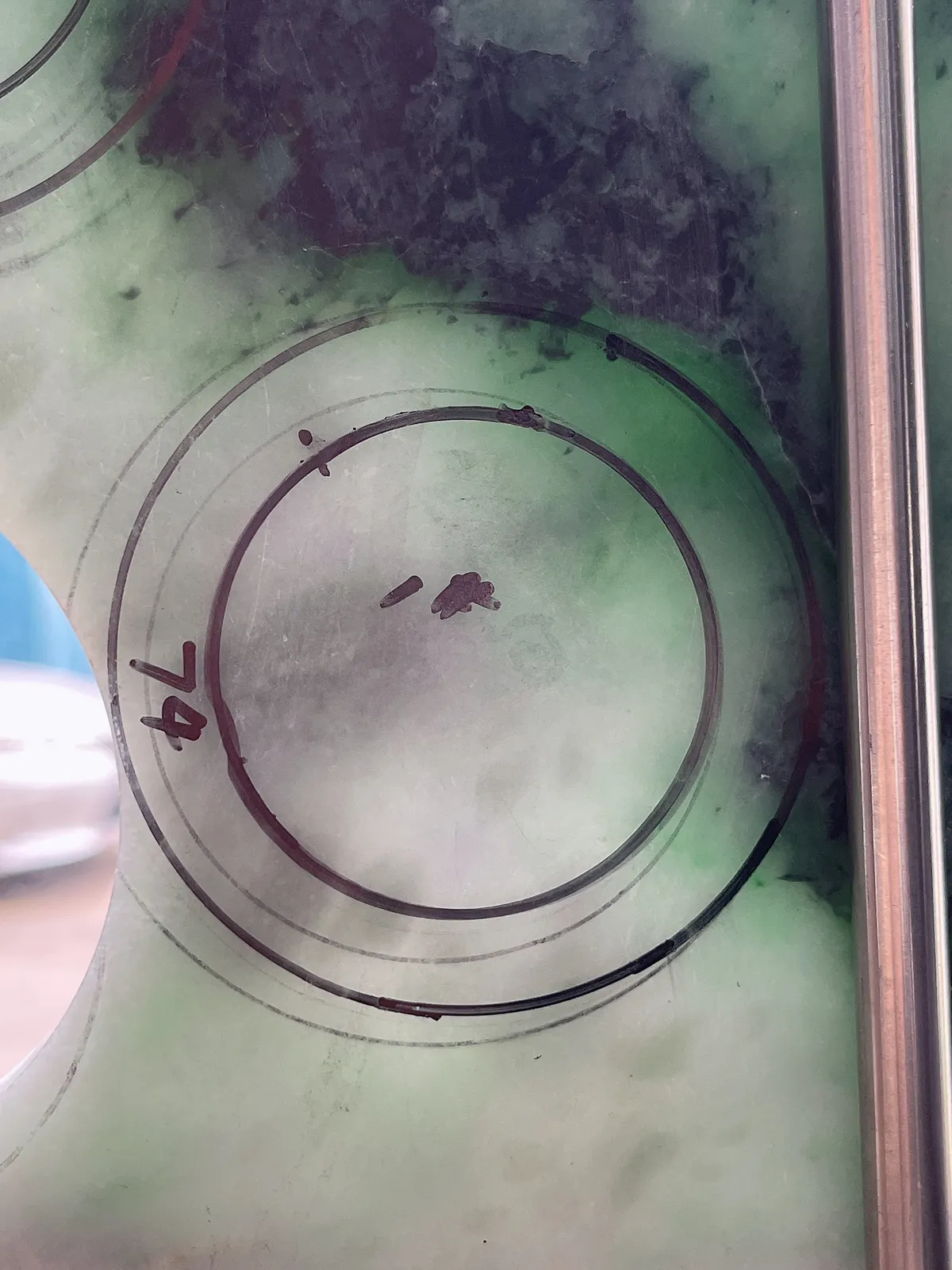 翡翠板料，⭕️正圈最大做58，圆条最大做54