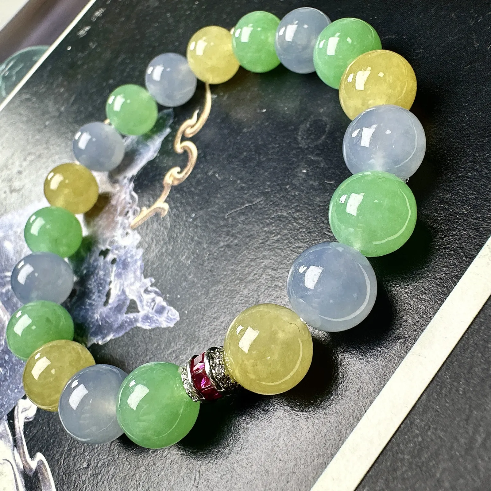 【冰种多宝手串】晶莹多彩的糖果串，多宝手串，颜色丰富，更重要的是种水都很好，性价比很不错，直径10