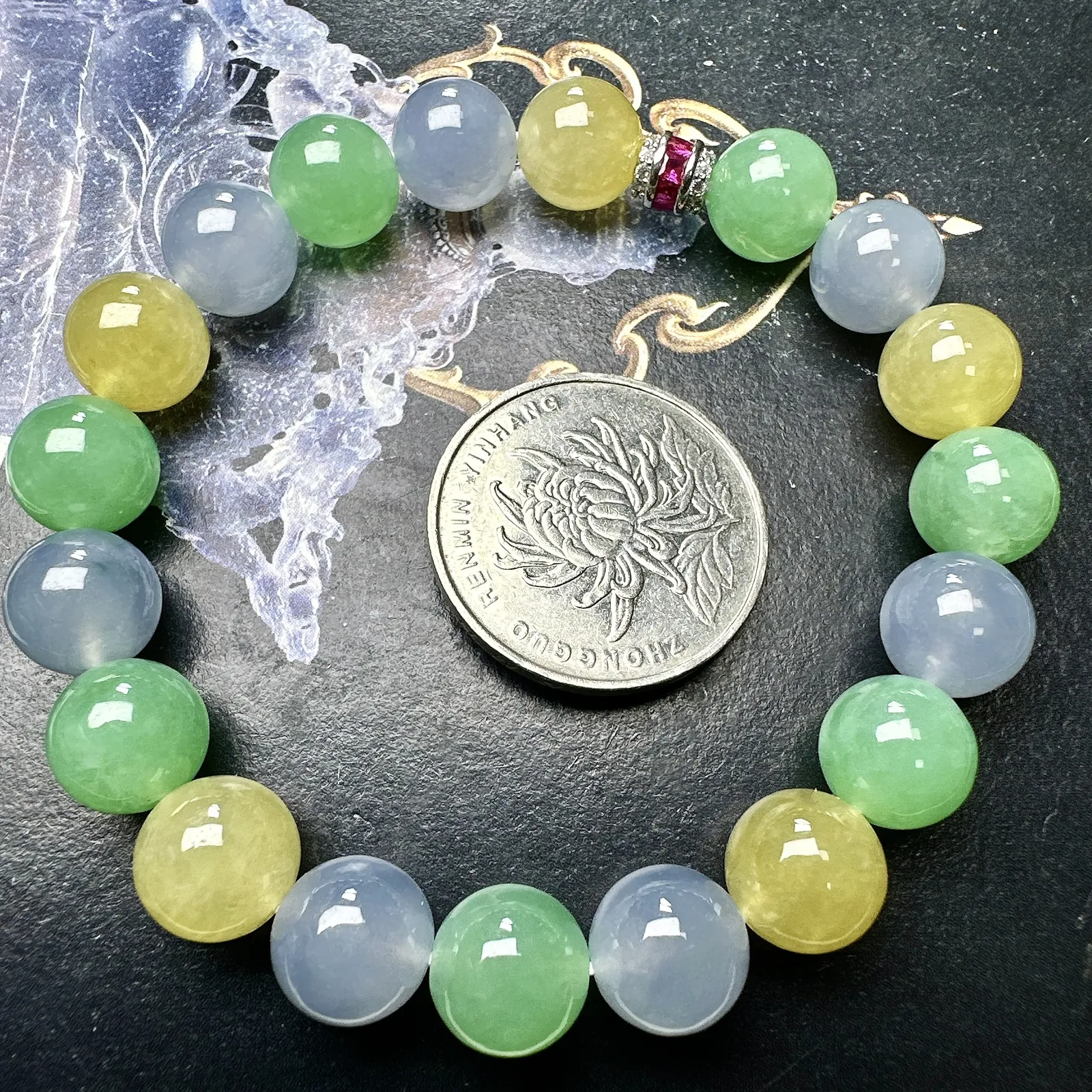 【冰种多宝手串】晶莹多彩的糖果串，多宝手串，颜色丰富，更重要的是种水都很好，性价比很不错，直径10