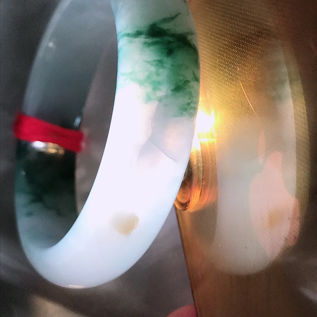 自然光53/45.5/13.9/7.3老坑冰胶水灵飘花贵妃手镯天然翡翠玉镯女款